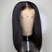 LaceClosureWig 14 Inch Bob Wig | Lace Front Wigs Straight Human Hair Natural Black