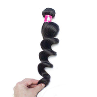 Forawme Bundles With Closure Brazilian Virgin Hair Loose Wave Bundles With 4X4 Lace Closure
