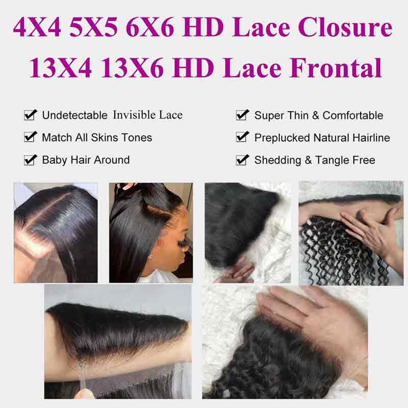 Forawme Full Head 5X5 Hd Swiss Lace Closure Hair Weave Brazilian