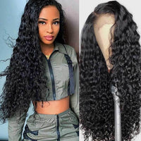 Forawme HD Lace Wigs HD Transparent Lace Wigs Water Wave Pre-Plucked Curly Wet and Wavy