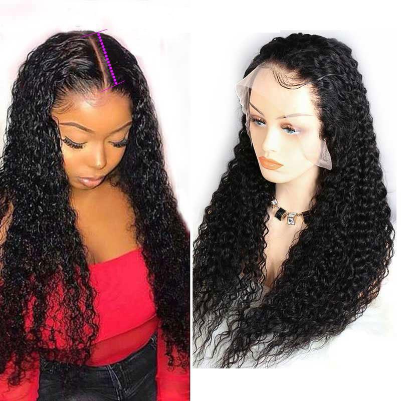 Kinky Curly Wig Transparent Lace Front Human Hair Wigs