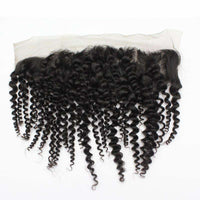 Forawme 13X4 Lace Closure Kinky Curly / 8 Inch / Free Part 13x4 Brown Lace Frontal Ear To Ear Lace Closure Piece