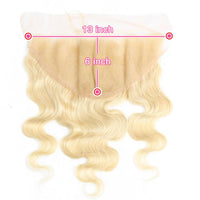 Forawme 13X4 Lace Closure Straight/Body Wave #613 Blonde Hair 13X6 Full Lace Frontals Human Hair