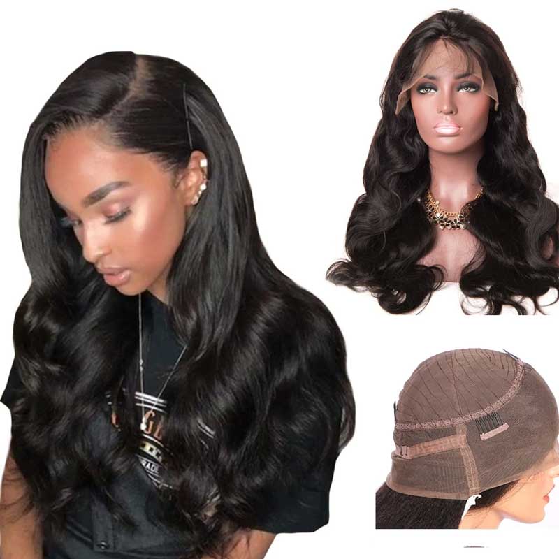 Forawme 360 Lace Wigs Body Wave / 10 Inch / 150% Density 360 Lace Frontal Wigs Mink Human Hair Hight Ponytail Wig(Medium Size Cap 22.5)