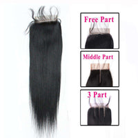 Forawme 4X4 Lace closure 100 Human Hair Lace Closure 4x4 Brazilian Virgin Hair Silky Straight Top Closure Natural Black Hair