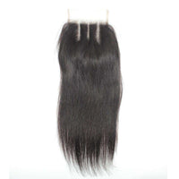 Forawme 4X4 Lace closure Medium Brown / 8 Inch / Three Part 100 Human Hair Lace Closure 4x4 Brazilian Virgin Hair Silky Straight Top Closure Natural Black Hair