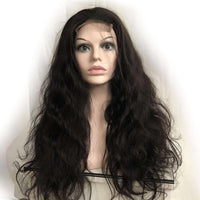 Forawme 4x4 Lace Closure Wigs Lace Closure Wigs Brazilian Virgin Remy Hair Natural Black Color 180% Density Lace Wig