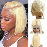 Forawme Bob Lace Wigs 12 Inch / Blonde 613 Bob Lace Front Wigs Human Hair Wig Blonde 613 Pre-Plucked