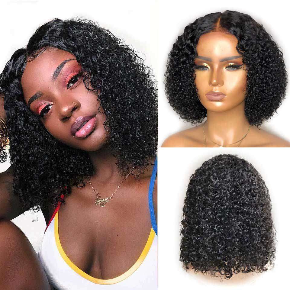 Forawme Bob Lace Wigs Bob Wigs Deep Curly Afro Kinky Lace Front Wigs