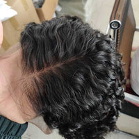 Forawme Bob Lace Wigs Bob Wigs Water Wave Pre-Plucked Lace Front Wigs