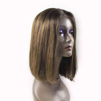 Forawme Bob Lace Wigs Lace Front Bob Wigs Straight Mix 2/8 Brown Blonde Hair