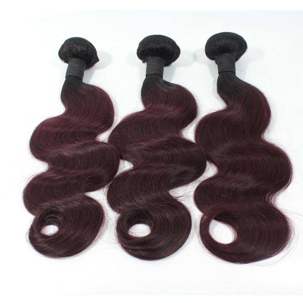 Forawme Brazilian Hair Bundle Brazillian Human Hair Body Wave Bundles 3pcs/lot #1B/99 Burgundy Weaving Hair