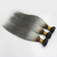 Forawme Brazilian Hair Bundle Silky Straight Brazillian Human Hair 3pcs/lot #1B/grey Straight Hair