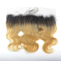 Forawme Bundles With Closure 1b/27 Body Wave Ombre Hair Bundles With 13x4 Lace Frontal Closure Honey Blonde Hair