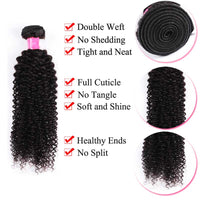 Forawme Bundles With Closure Brailian Human Hair Kinky Curly Bundles With 13X4 Lace Frontal