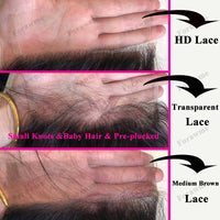Forawme Bundles With Closure Brazilian Straight Hair 3/4 Bundles With Transparent Top Lace Closure
