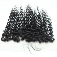 Forawme Bundles With Closure Deep Wave Bundles With 13X4 Pre Plucked Lace Frontal Closure