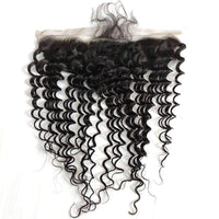 Forawme Bundles With Closure Deep Wave Hair Bundles With 13X4 Lace Closure Frontal