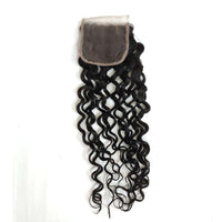 Human Hair Water Wave Hair Bundles With 4X4 Lace Closure