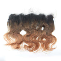 Forawme Bundles With Closure Ombre 1b/4/30 Brazilian Weaving Hair Bundles With13*4 Lace Frontal Free Part Body Wave