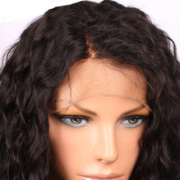 Forawme Front Lace Wig Deep Curly Lace Front Wigs Natural Black Human Hair
