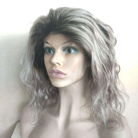 Forawme Front Lace Wig Ombre 1B Grey hair Lace Front Wigs