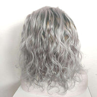 Forawme Front Lace Wig Ombre 1B Grey hair Lace Front Wigs