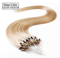 Forawme Hair Extension 18 Inch / P18/613# Brazilian Human Hair Micro Ring Hair Extensions Straight Loop Hair Extension 100Grams