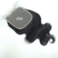Forawme HD Lace Closure 6X6 Lace Closure / 8 Inch / Transparent Lace Pre-Plucked Top Lace Closure Body Wave