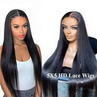 Forawme HD Lace Wigs Hd Transparent Lace Frontal Closure Wigs Pre-Plucked Mink Straight Wig