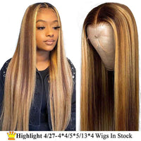 Forawme HD Lace Wigs Raw Human Hair Highlight 4/27 Blonde Hair | Real HD Transparent Undetectable Invisible Wigs