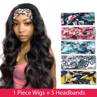 LaceClosureWig HeadBand Wigs 10 Inch / Body Wave Headbands Wig Human Hair  Wrap Trendy Headband Wig