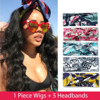 LaceClosureWig HeadBand Wigs 10 Inch / Loose Wave Headbands Wig Human Hair  Wrap Trendy Headband Wig