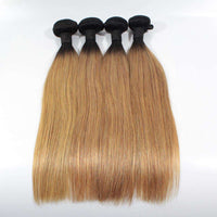 Forawme Ombre Hair Bundles Ombre 1b/27 Blonde Straight Hair