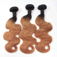 Forawme Ombre Hair Bundles Ombre 1b/30 Brown Hair Body Wave