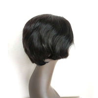 Forawme Pixie Wigs 8 Inch Human Hair Short Pixie Wigs Bob Cut Straight Hair Lace Front Wigs Pixie Wig Natural Black