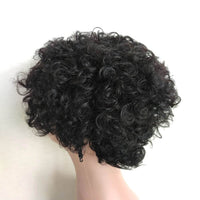 Forawme Pixie Wigs Curly / Natural Black Short Pixie Curly Wigs None Lace Pixie Wig Cheap Human Hair Wig Non-Lace Wigs