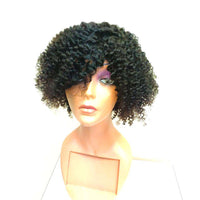 Forawme Short Wigs Natural Black Short Wigs None Lace Kinky Curly Wig Human Hair